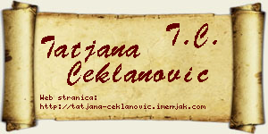 Tatjana Čeklanović vizit kartica
